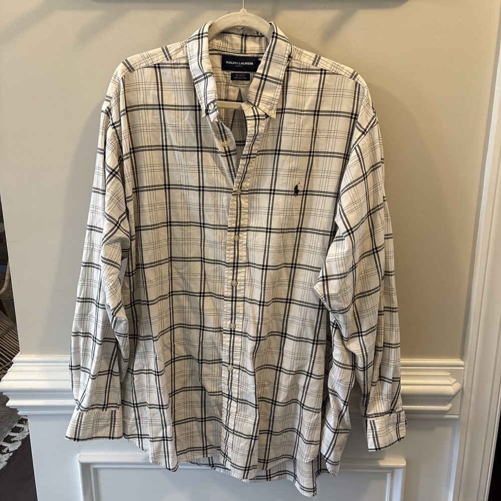 Ralph Lauren Golf Button Down Shirt Blake Men's XL Plaid Classic Preppy‎ Casual